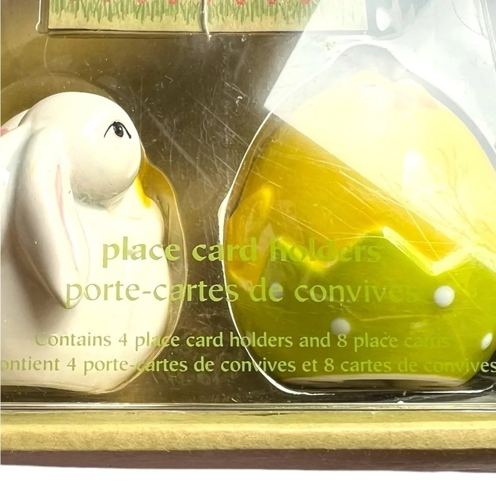 Pier 1 Easter Place Card Holders Set of 4 Bunny and Chick Vintage